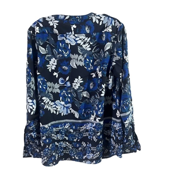 NWT Calvin Klein Button Down Blue Floral Blouse - Size Small - Picture 7 of 8
